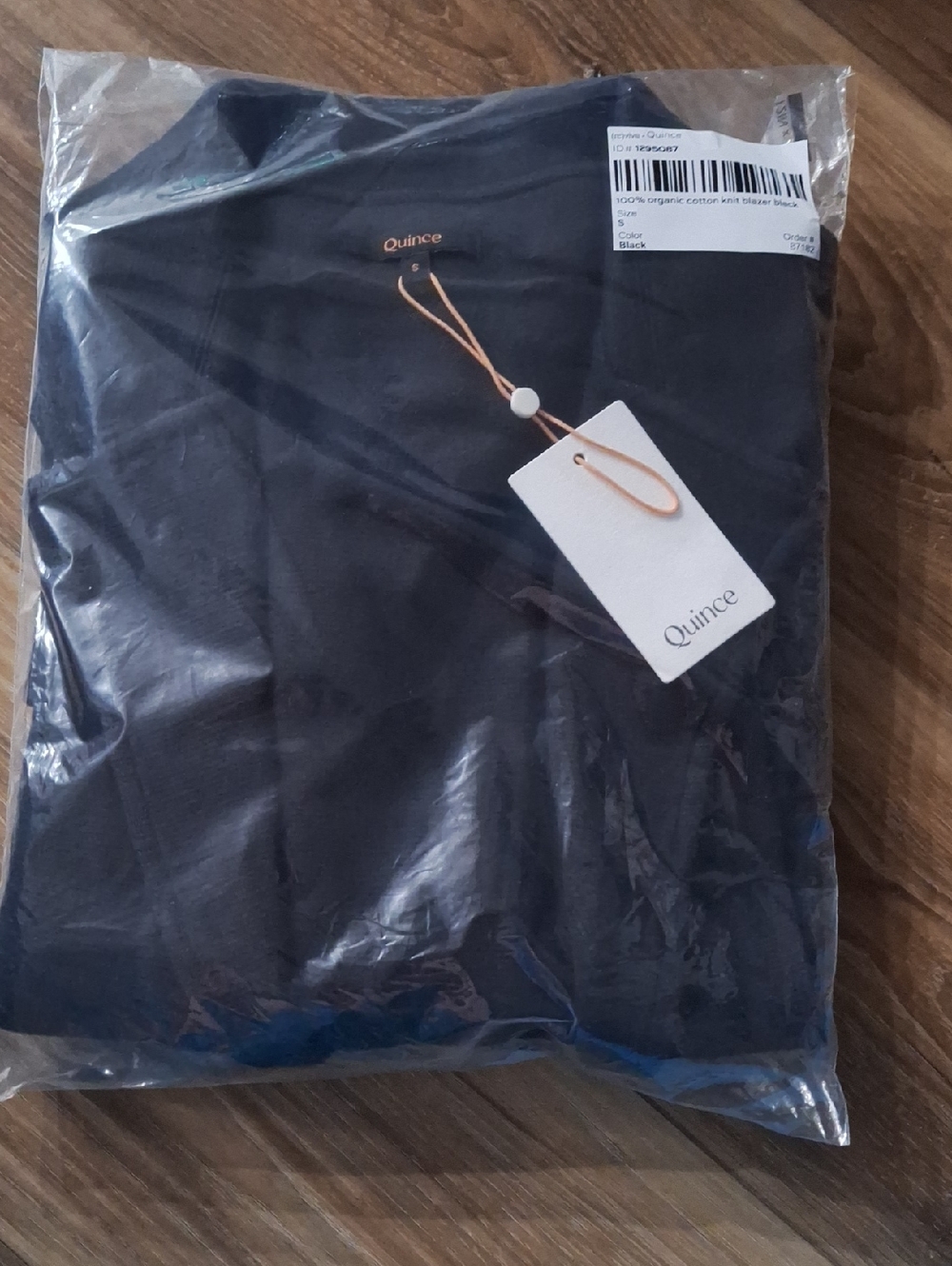 Quince 100% Organic Cotton Knit Blazer Black S NWT - Picture 2 of 3